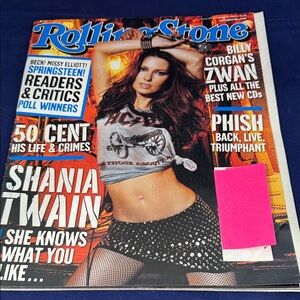 Rolling Stone Magazine Featuring Shania Twain - Red & Black Cover
